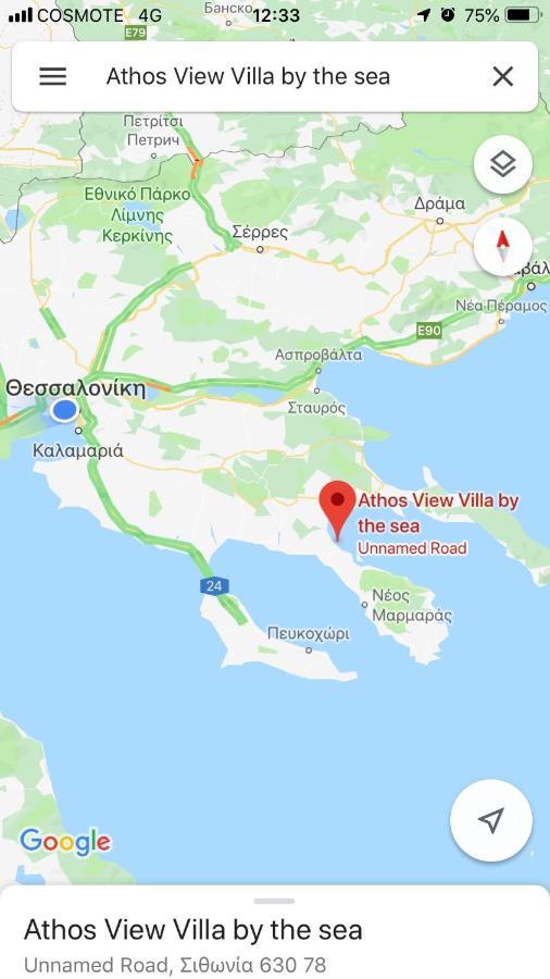 Athos View Villa By The Sea ออร์โมส ปานากีอาส ภายนอก รูปภาพ